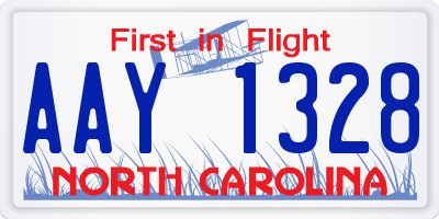 NC license plate AAY1328