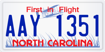 NC license plate AAY1351