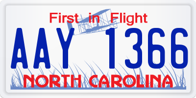NC license plate AAY1366
