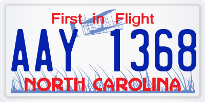 NC license plate AAY1368