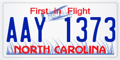 NC license plate AAY1373