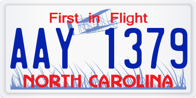 NC license plate AAY1379