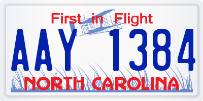 NC license plate AAY1384