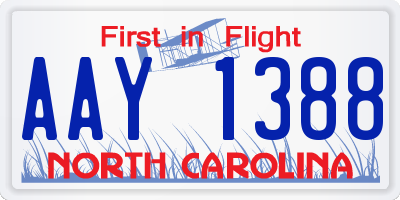 NC license plate AAY1388