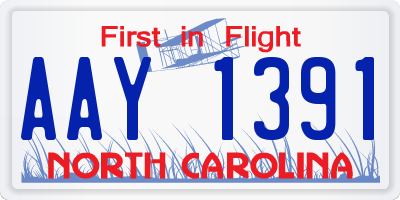 NC license plate AAY1391