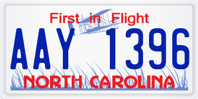 NC license plate AAY1396