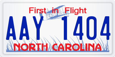 NC license plate AAY1404