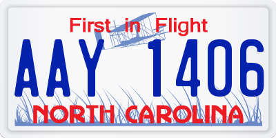 NC license plate AAY1406