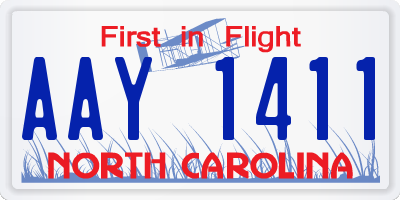 NC license plate AAY1411