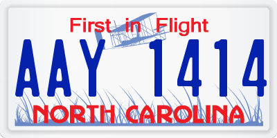 NC license plate AAY1414