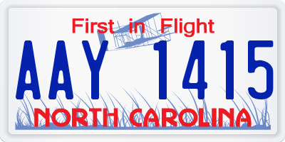 NC license plate AAY1415