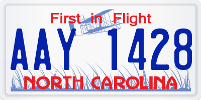 NC license plate AAY1428
