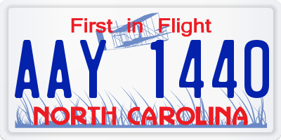 NC license plate AAY1440