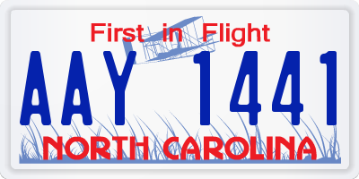 NC license plate AAY1441
