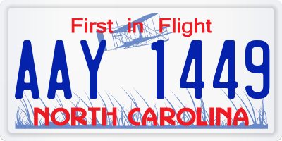 NC license plate AAY1449