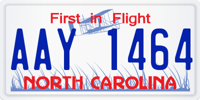 NC license plate AAY1464
