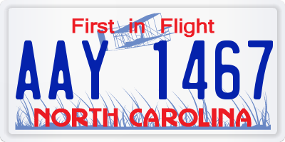 NC license plate AAY1467