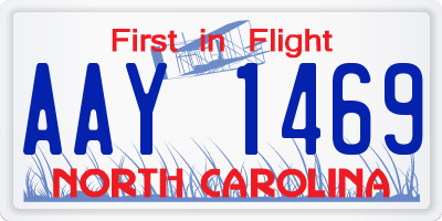 NC license plate AAY1469