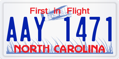 NC license plate AAY1471