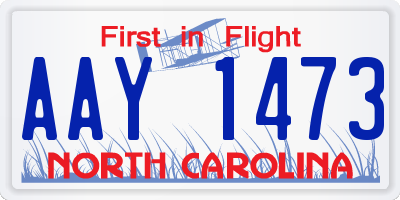 NC license plate AAY1473