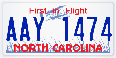 NC license plate AAY1474