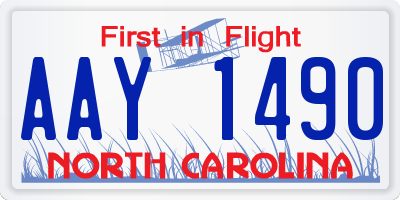 NC license plate AAY1490