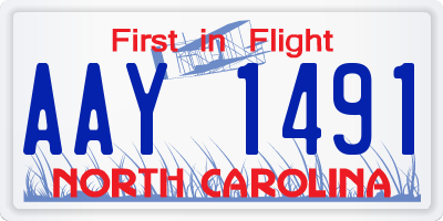 NC license plate AAY1491