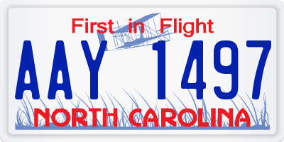 NC license plate AAY1497
