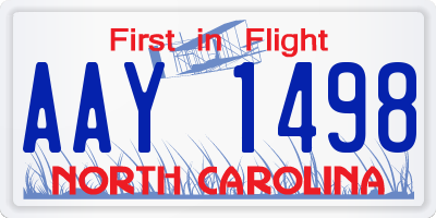 NC license plate AAY1498