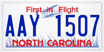 NC license plate AAY1507