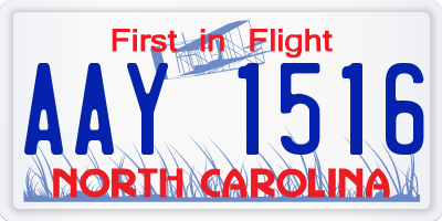 NC license plate AAY1516
