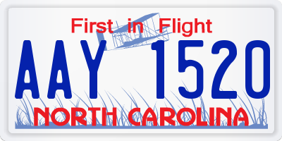 NC license plate AAY1520