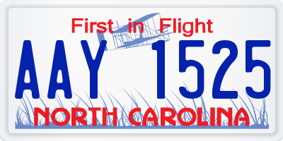 NC license plate AAY1525