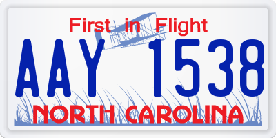 NC license plate AAY1538