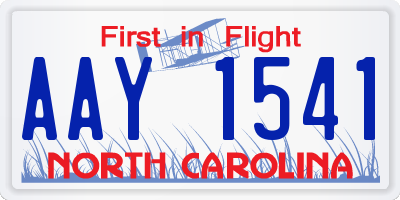 NC license plate AAY1541
