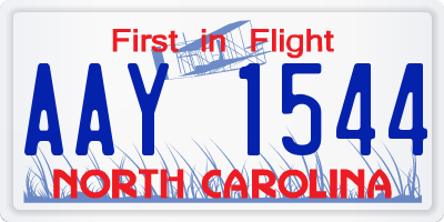 NC license plate AAY1544