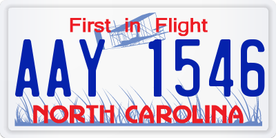 NC license plate AAY1546