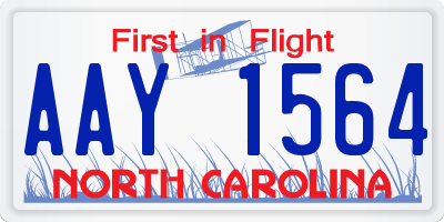 NC license plate AAY1564
