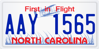 NC license plate AAY1565