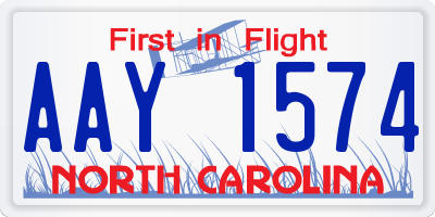 NC license plate AAY1574