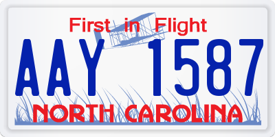 NC license plate AAY1587