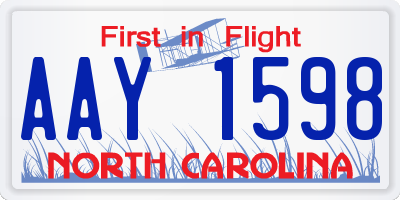 NC license plate AAY1598