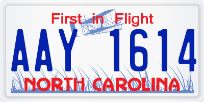 NC license plate AAY1614