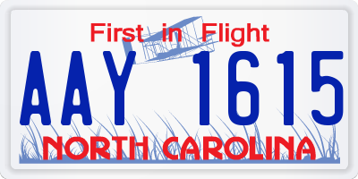 NC license plate AAY1615