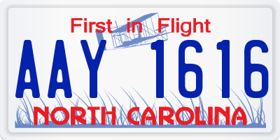 NC license plate AAY1616