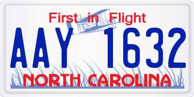 NC license plate AAY1632