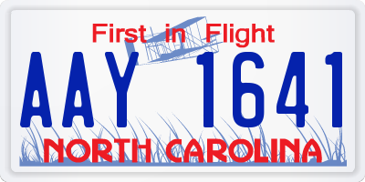 NC license plate AAY1641