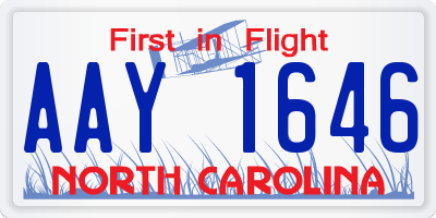 NC license plate AAY1646
