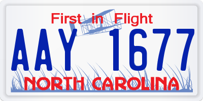 NC license plate AAY1677