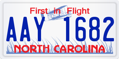 NC license plate AAY1682
